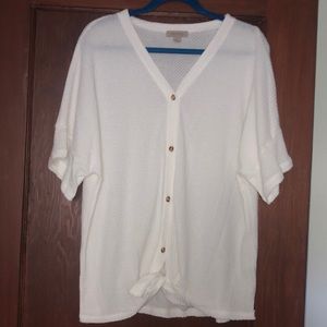 White button down top